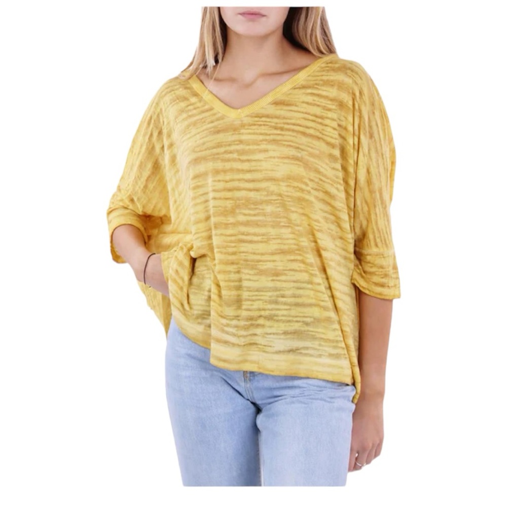 Anthropologie Maronie yellow burnout cut out top size medium new